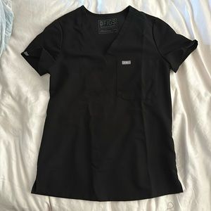 Figs Catarina one pocket scrub top, black. XXS